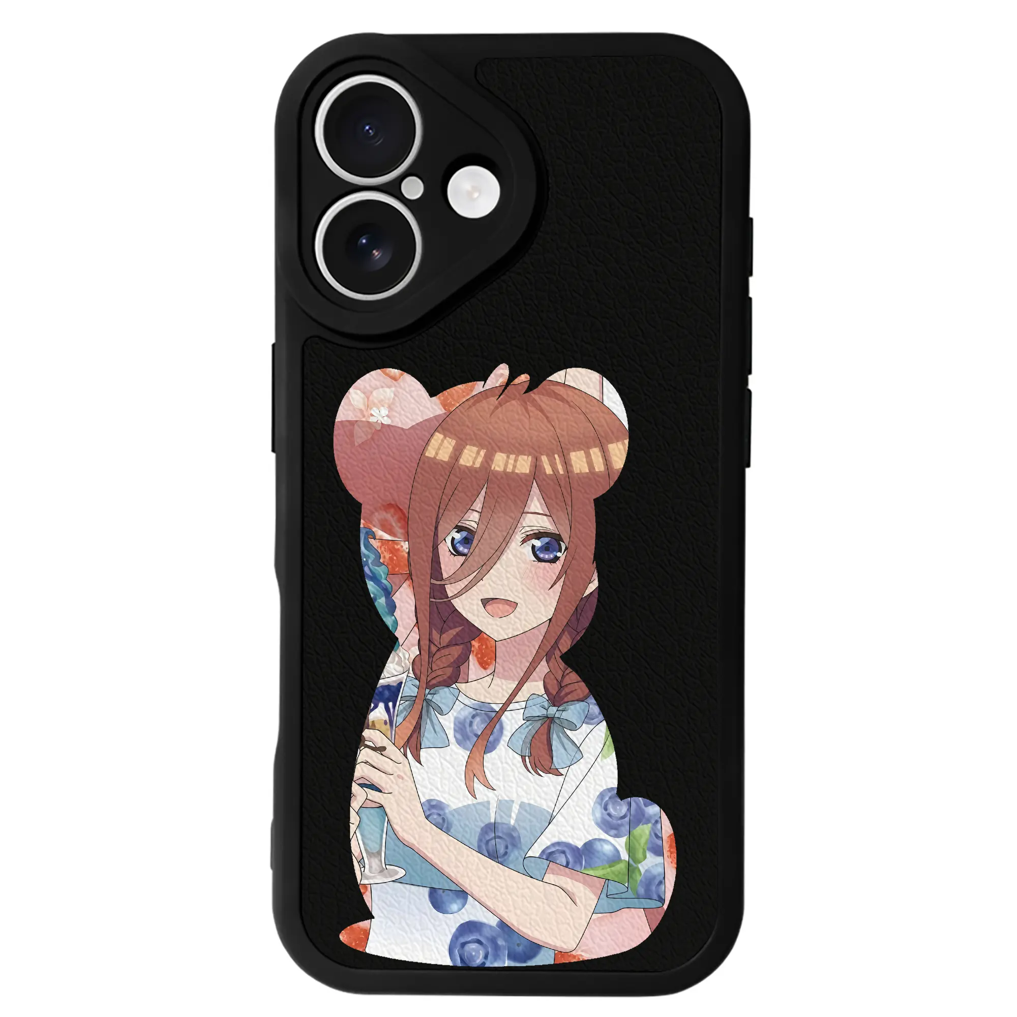 五等分の花嫁 グッズ 中野 三玖 - IPhone 16シリーズ対応 ・ シリコンスマホケース ・ レザー調 ・ 高精度フィット ・ 耐衝撃 ・ ワイヤレス充電対応 ・ 精密カット